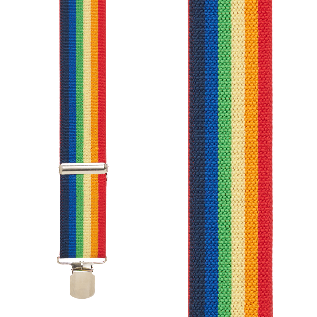 RAINBOW 2-Inch Wide Pin Clip Suspenders