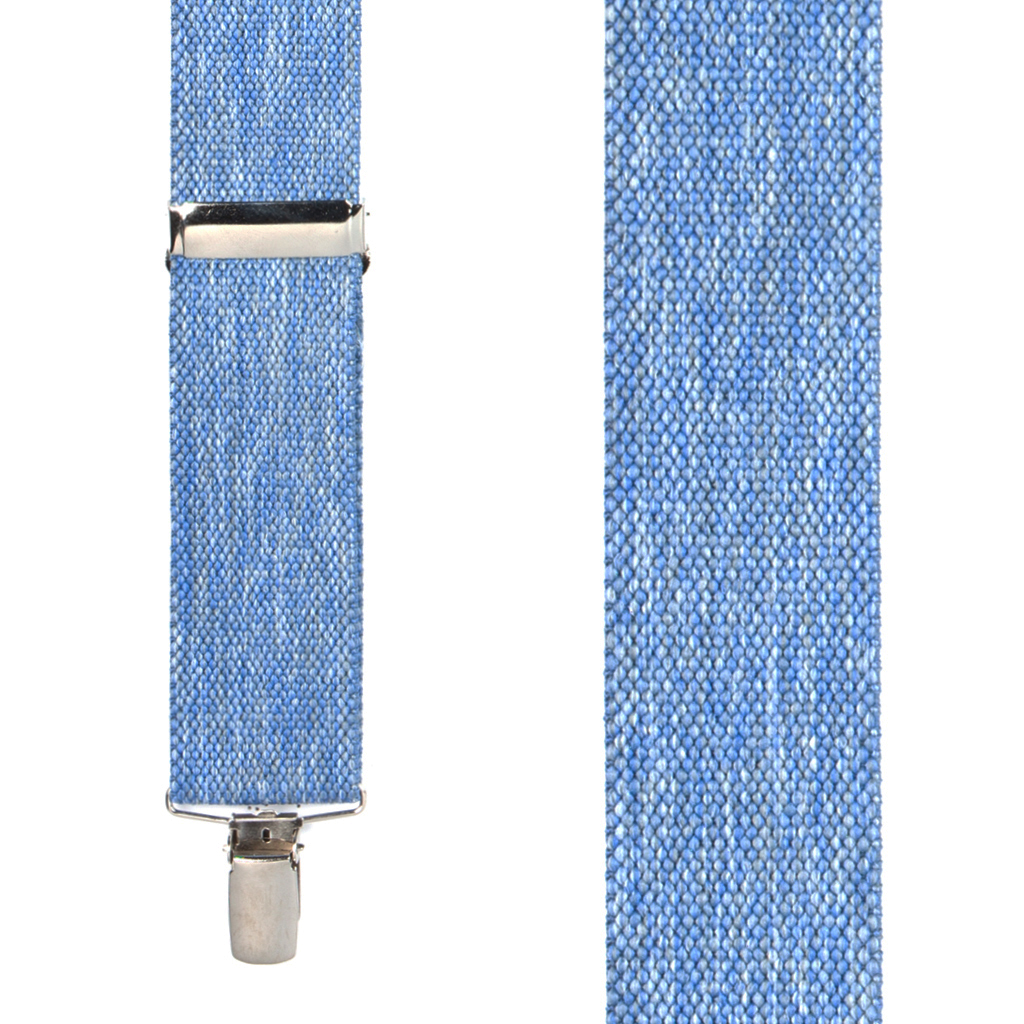 Denim Suspenders - 1.5 Inch Wide Clip