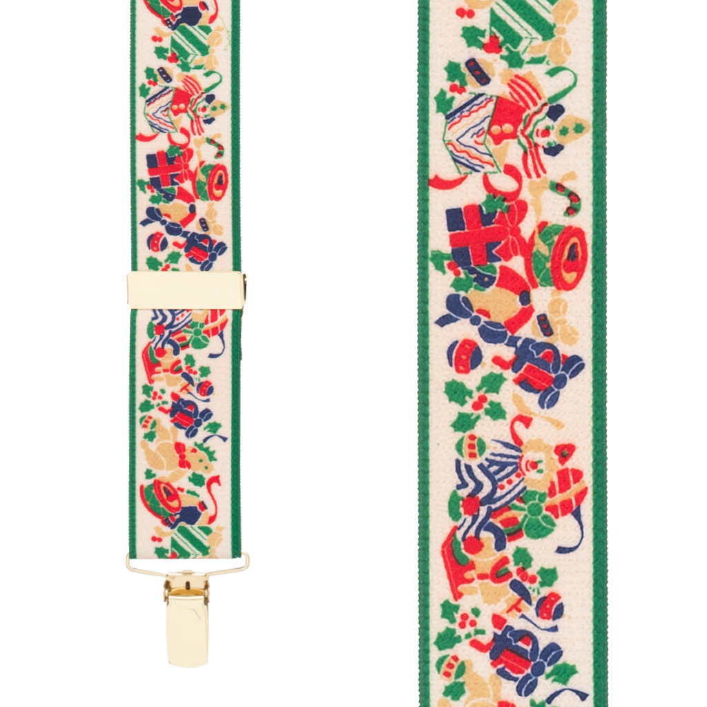 Christmas Presents Suspenders - 1.5 Inch Wide Clip
