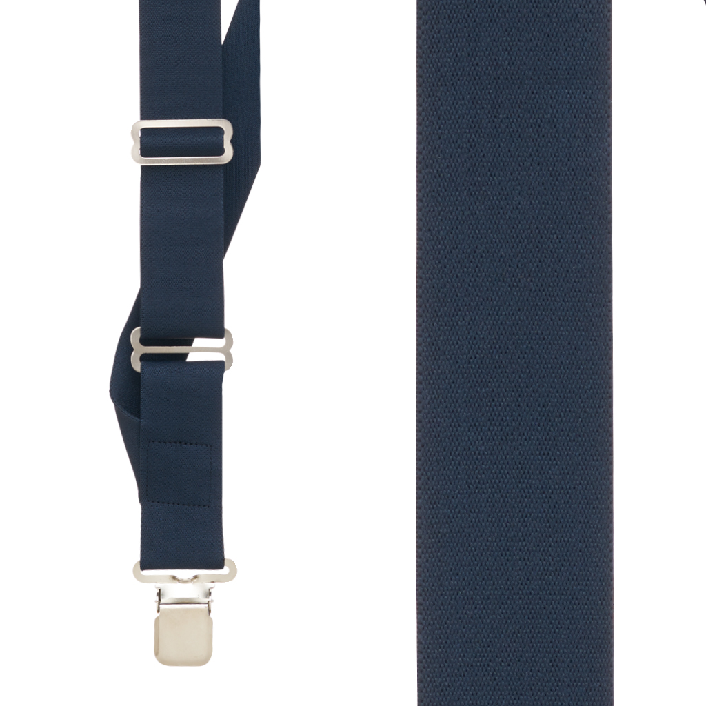 Navy Side Clip Suspenders, 1.5-Inch Wide - Construction Clip